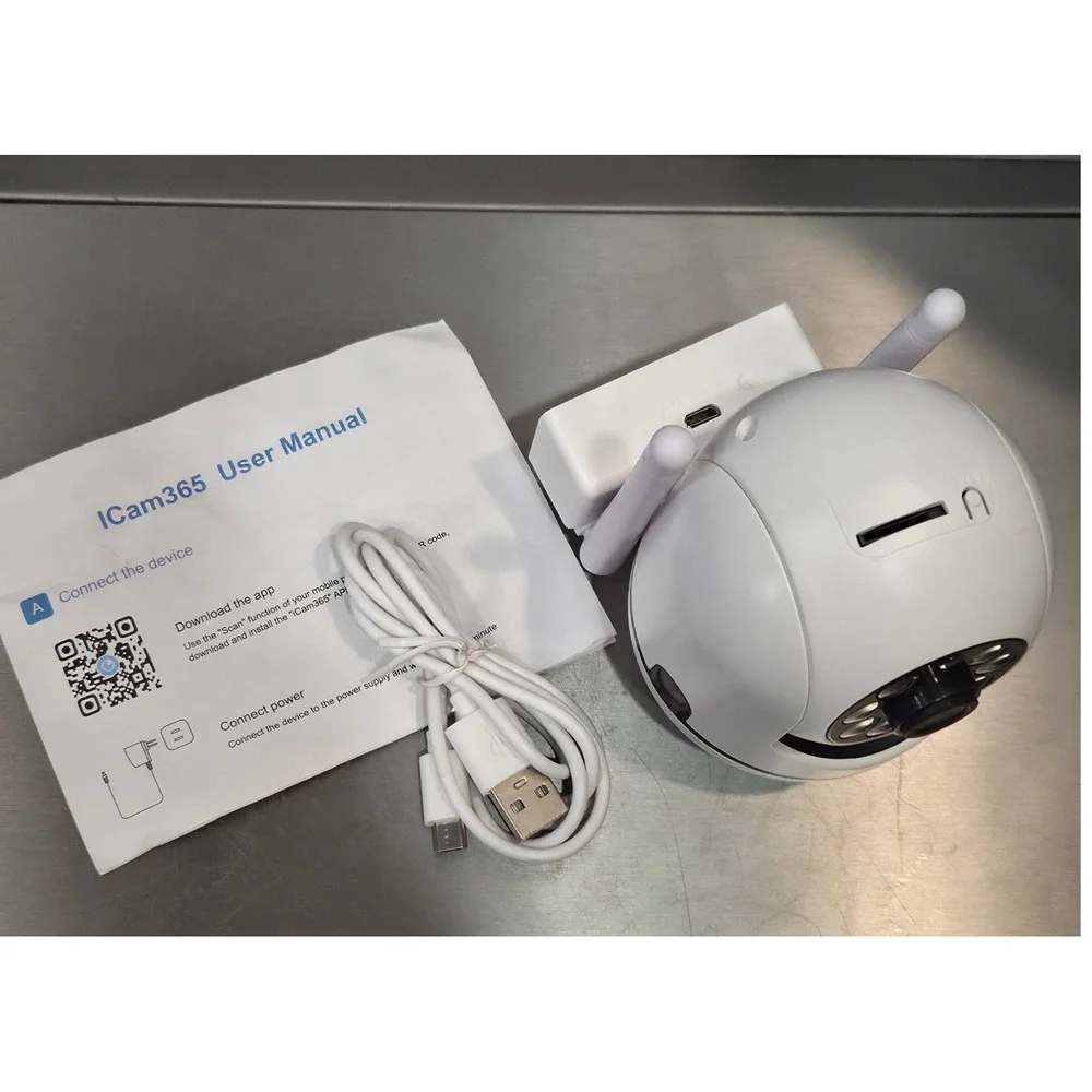 ICam365 Q101 Smart WiFi Security Camera White Wireless IP Dome Night Vision New